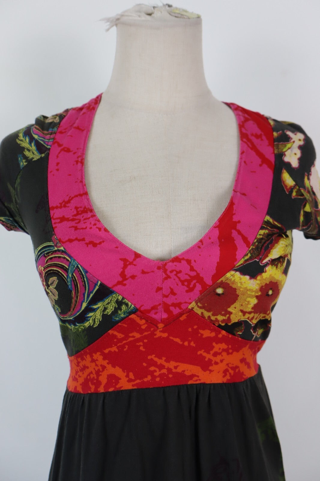 DESIGUAL VESTITO DONNA TG. S WOMAN CASUAL VINTAGE DRESS ITALIA COTONE