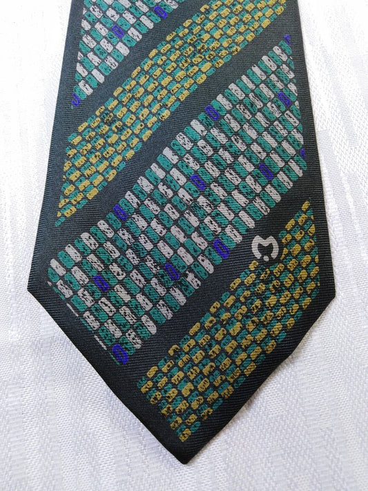 MILA SHON UOMO 100%  SILK TIE SETA CRAVATTA NECKTIE MADE IN ITALY VINTAGE