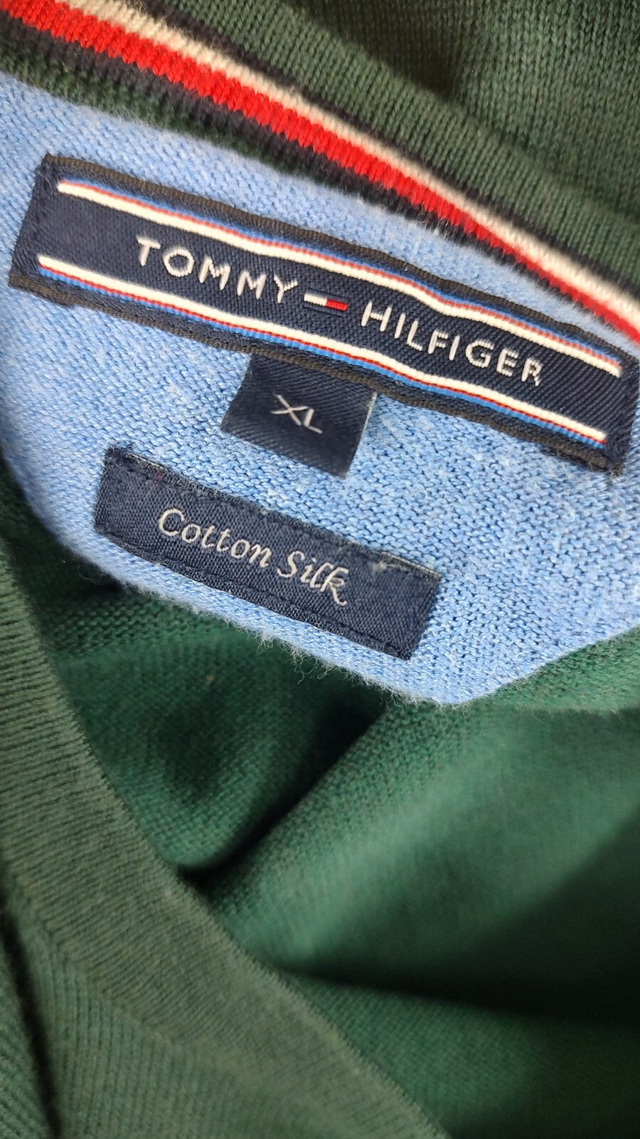 TOMMY HILFIGER MAGLIONE VINTAGE COTONE SETA UOMO Tg. XL MAN SWEATER CASUAL