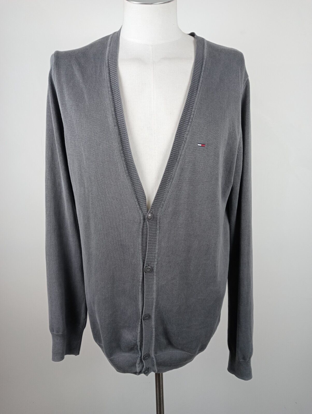 TOMMY HILFIGER DENIM CARDIGAN MAGLIONE COTONE UOMO L MAN SWEATER CASUAL VINTAGE