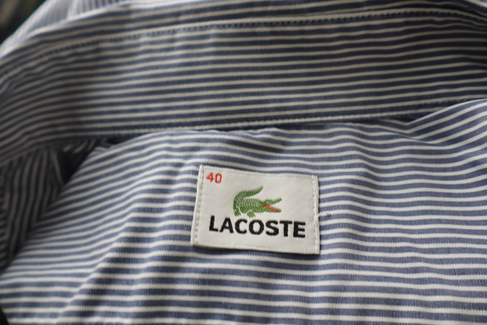 LACOSTE CAMICIA MANICA LUNGA UOMO TG. 40 MAN CASUAL VINTAGE SHIRT COTONE LOGO