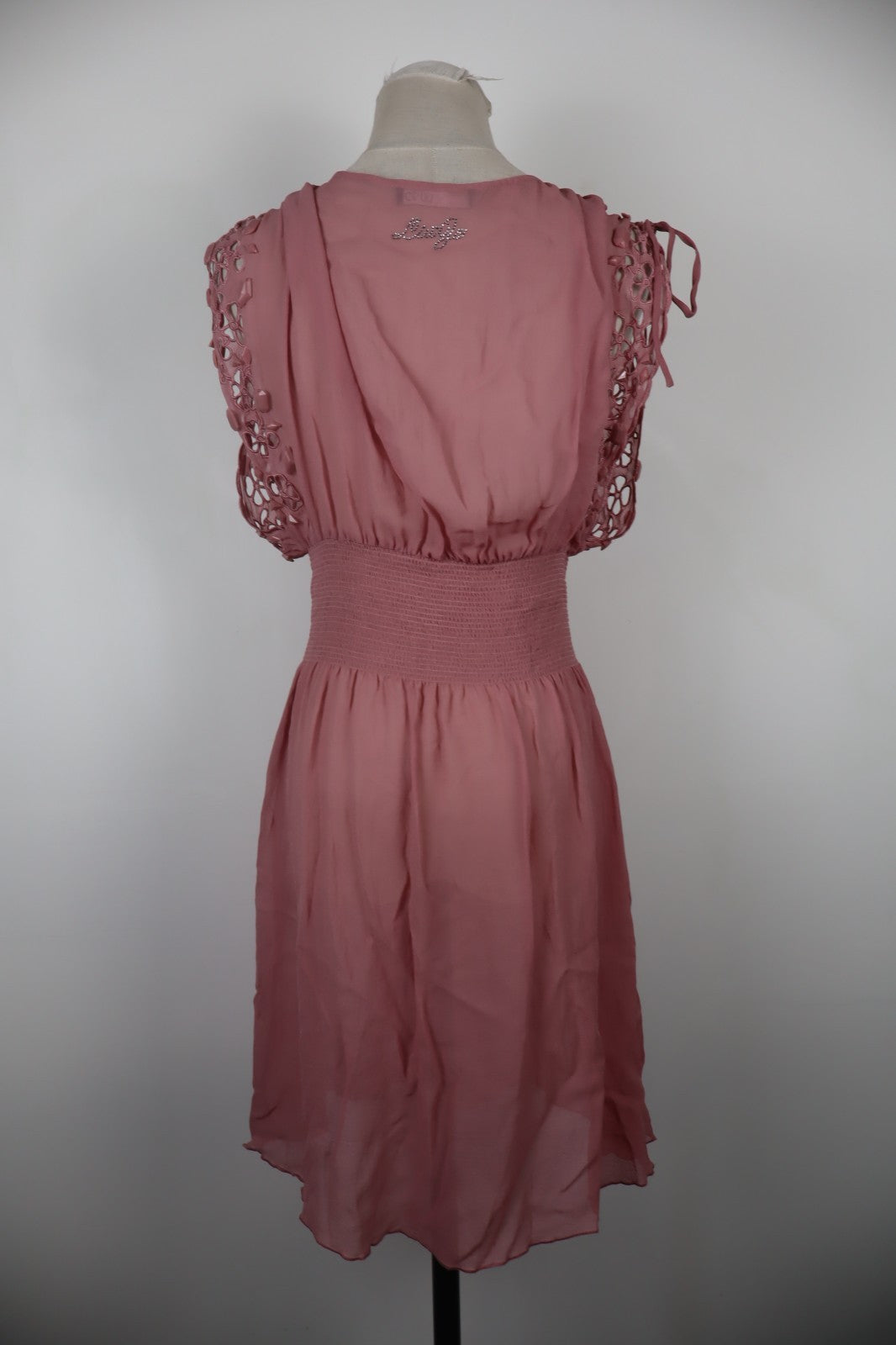 LIU JO VESTITO SMANICATO ROSA DONNA TG L WOMAN CASUAL VINTAGE DRESS ABITO LOGO