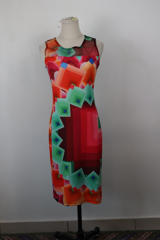 DESIGUAL VESTITO ABITO DONNA TG. S WOMAN CASUAL VINTAGE DRESS