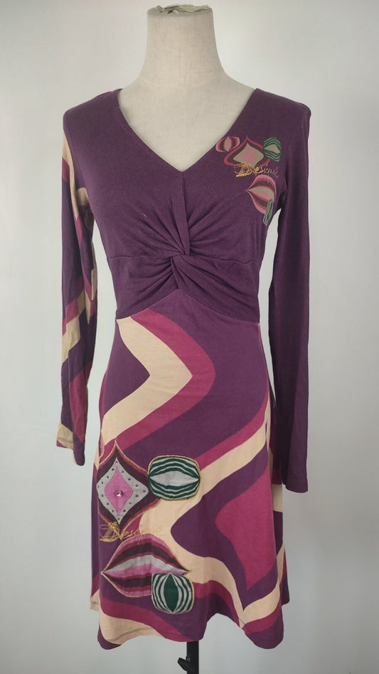 DESIGUAL VESTITO DONNA TG. XS  WOMAN CASUAL VINTAGE DRESS