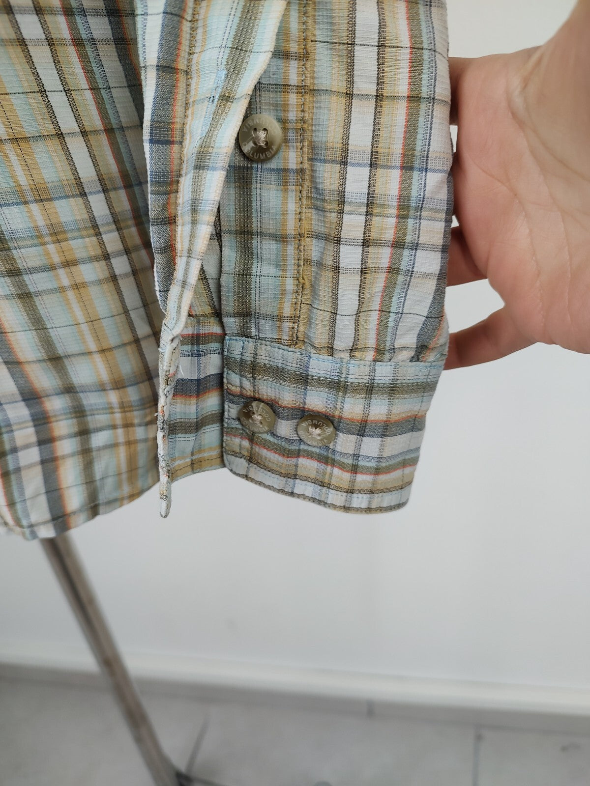 COLUMBIA CAMICIA UOMO TG. S MAN CASUAL VINTAGE  SHIRT NYLON