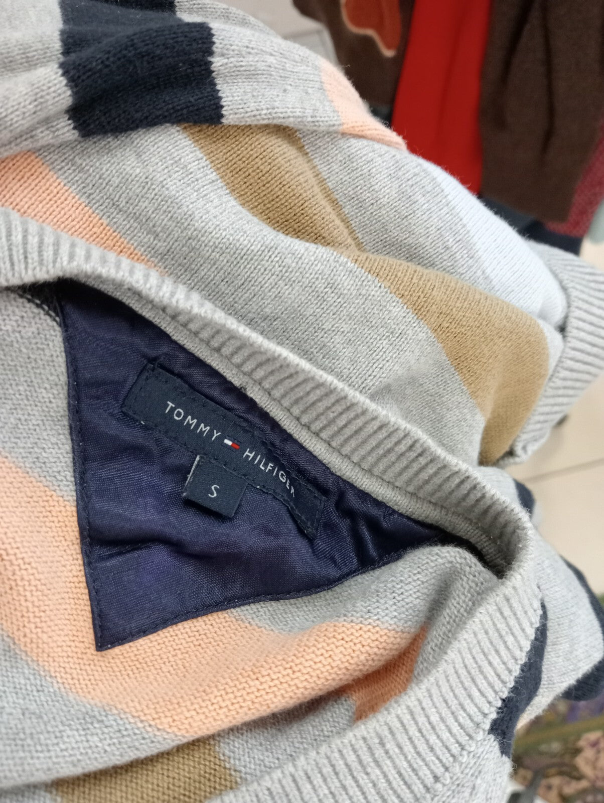 TOMMY HILFIGER MAGLIONE UOMO Tg. S MAN SWEATER CASUAL VINTAGE COTONE COTTON