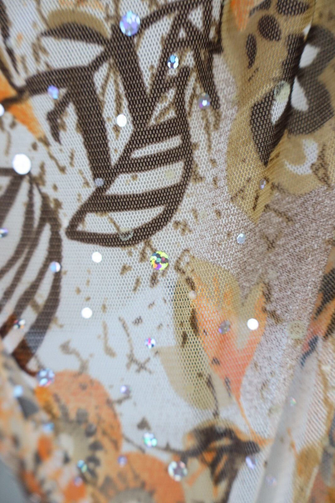 MAGLIA DONNA TG M WOMAN T-SHIRT FUNKY CHIC CHIFFON PAILLETTES VINTAGE Y2K 2000'S