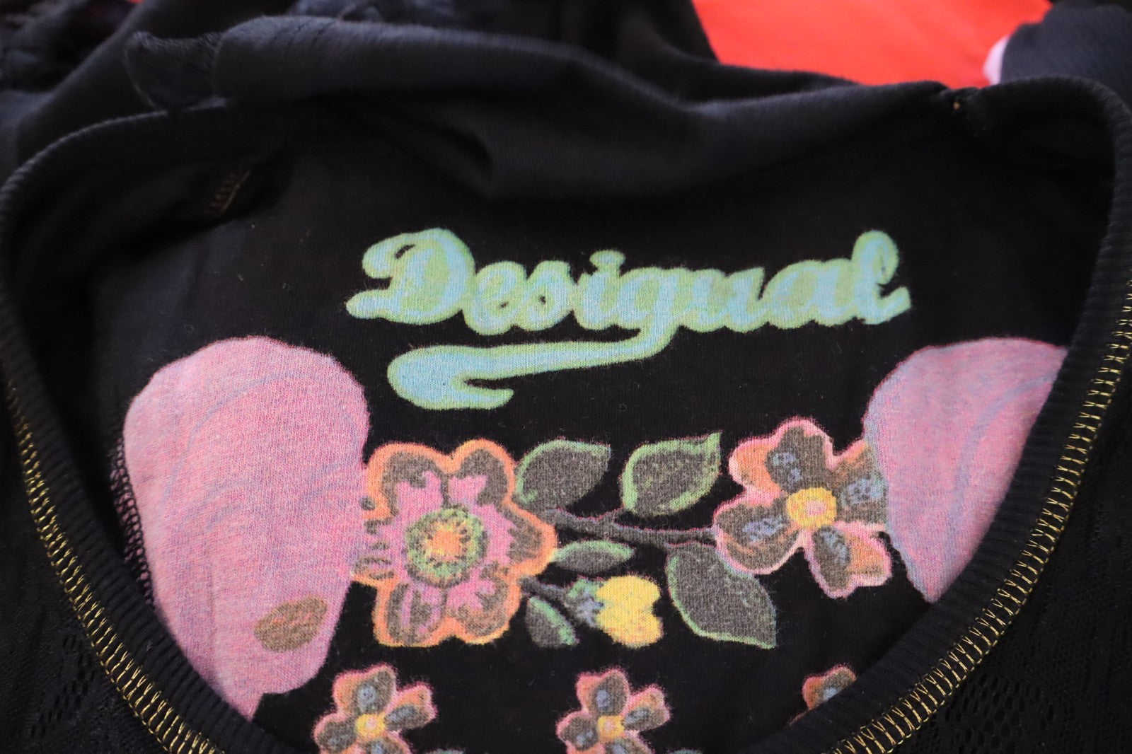 DESIGUAL MAGLIA DONNA TG. M WOMAN CASUAL VINTAGE T-SHIRT TOP COTONE MANICA LUNGA