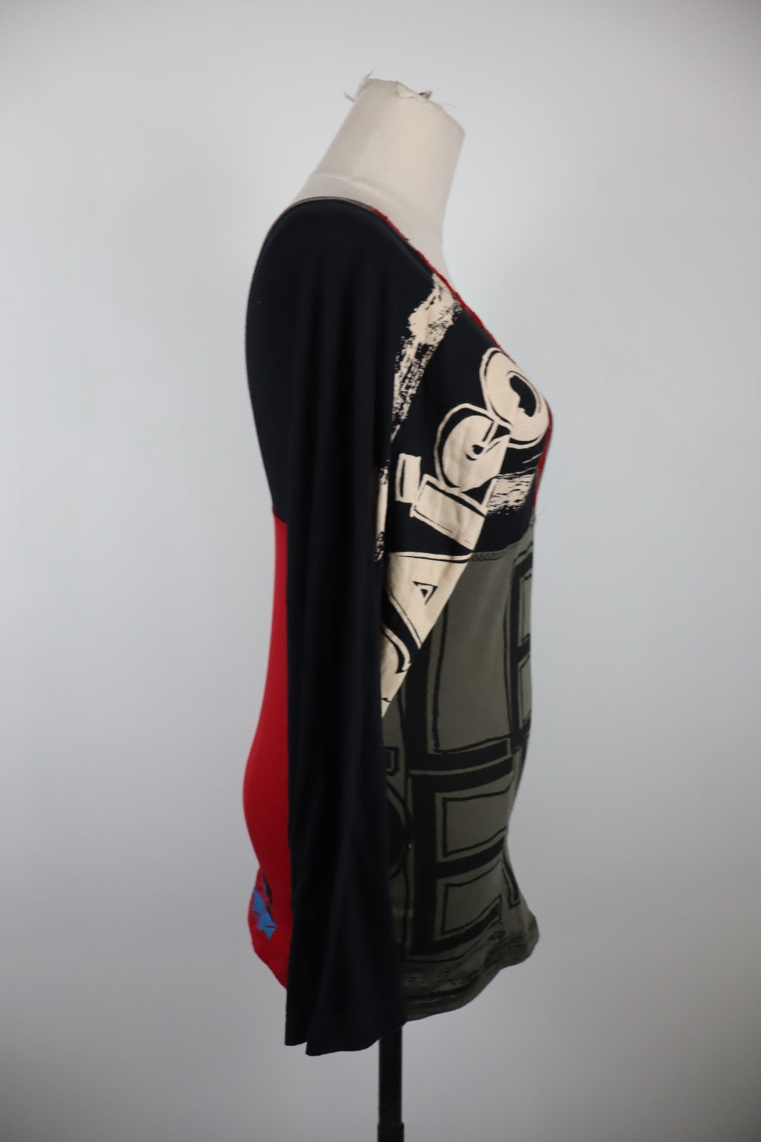 DESIGUAL MAGLIA MANICHE LUNGHE DONNA TG. S WOMAN T-SHIRT CASUAL VINTAGE COTONE