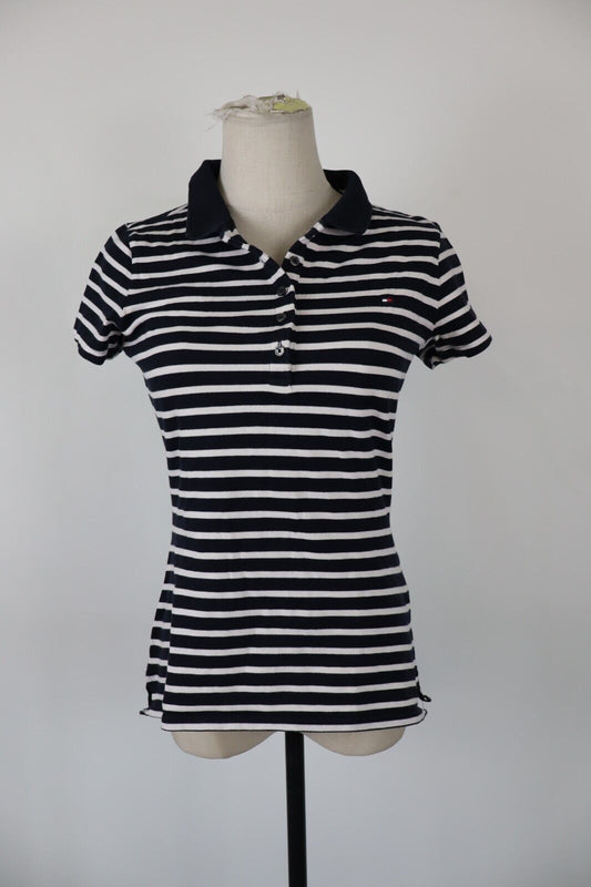 TOMMY HILFIGER POLO MAGLIA DONNA COTONE TG. L WOMAN SHIRT CASUAL VINTAGE