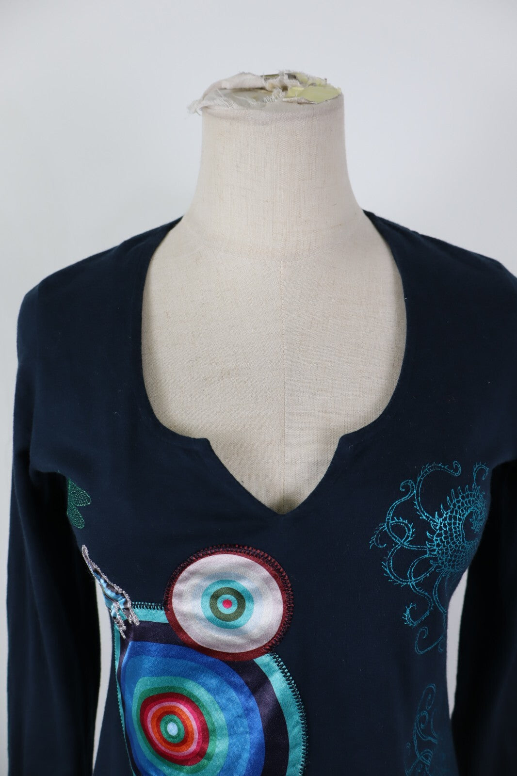 DESIGUAL VESTITO ABITO DONNA TG. XS WOMAN CASUAL VINTAGE DRESS COTONE