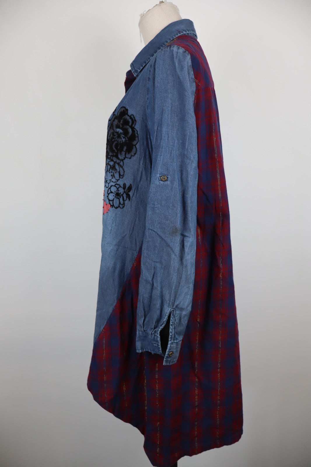 DESIGUAL VESTITO ABITO MANICHE LUNGHE DONNA TG. L WOMAN CASUAL VINTAGE DRESS