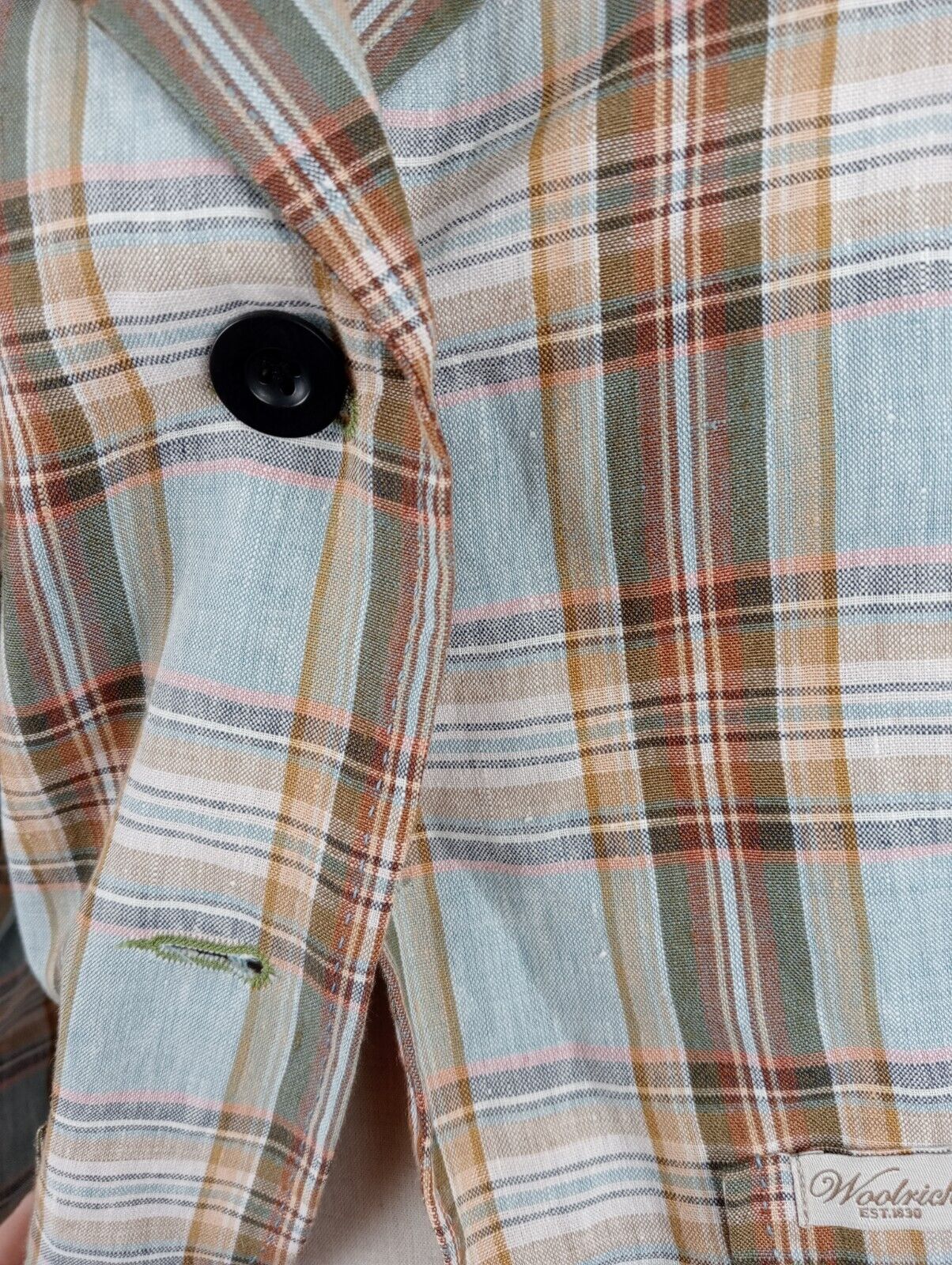 WOOLRICH BLAZER GIACCA DONNA Tg L WOMAN CASUAL VINTAGE JACKET LINO LINEN