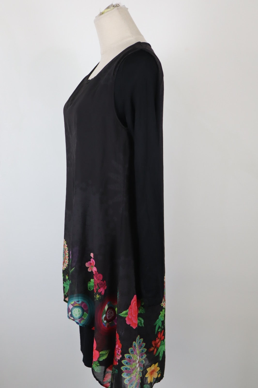 DESIGUAL VESTITO ABITO DONNA TG. 38 WOMAN CASUAL VINTAGE DRESS VELATO