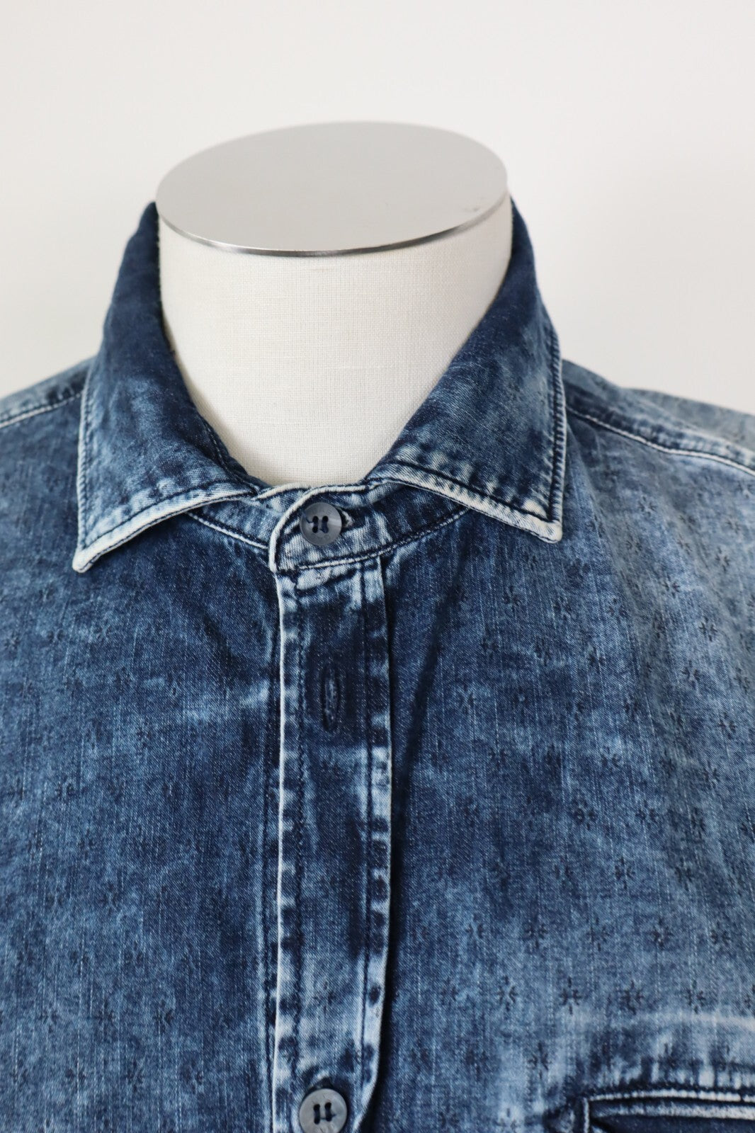 GAS CAMICIA UOMO TG. XL MAN CASUAL COTONE VINTAGE SHIRT DENIM