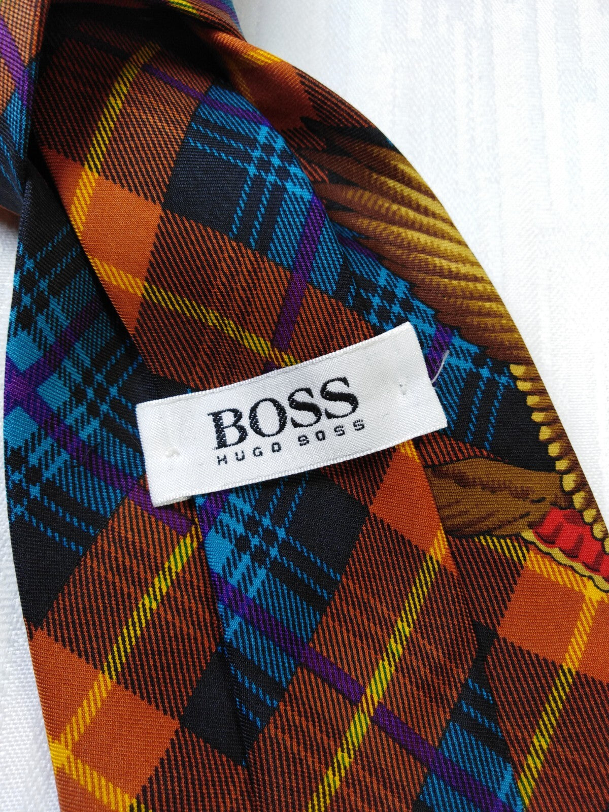 HUGO BOSS 100% SETA SILK TIE CRAVATTA NECKTIE ITALY VINTAGE CLASSIC
