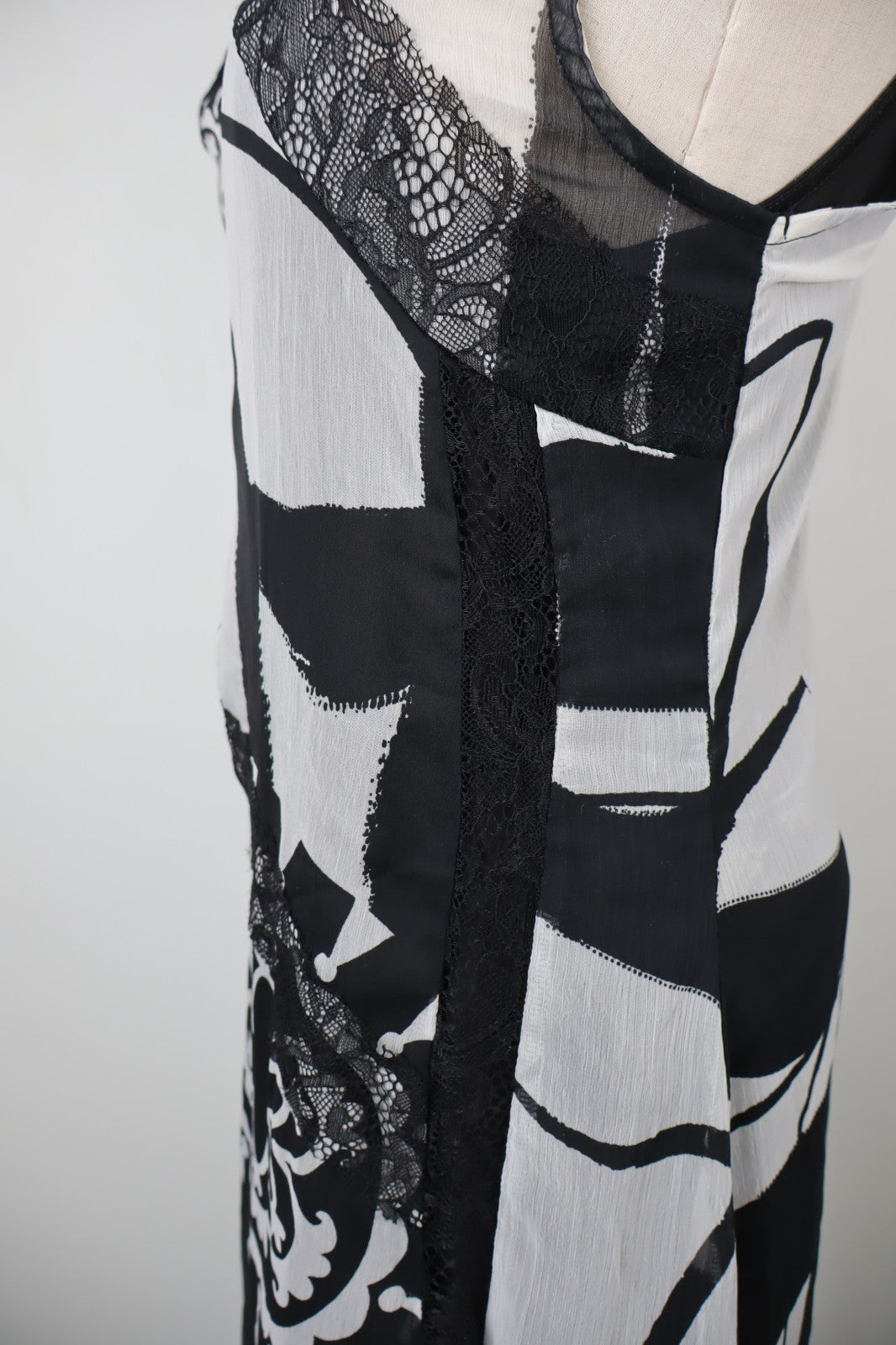 DESIGUAL  VESTITO ABITO DONNA TG.  42 WOMAN CASUAL VINTAGE DRESS BLACK AND WHITE