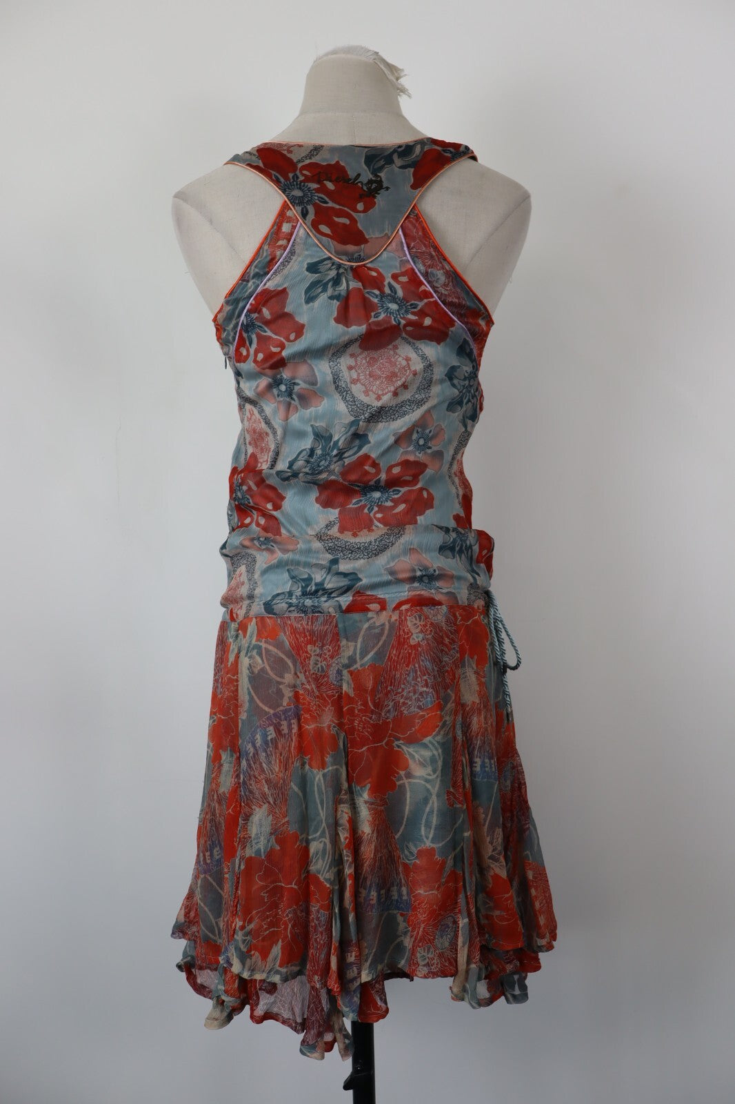 DIESEL VESTITO DONNA TG. S  WOMAN CASUAL VINTAGE DRESS SETA