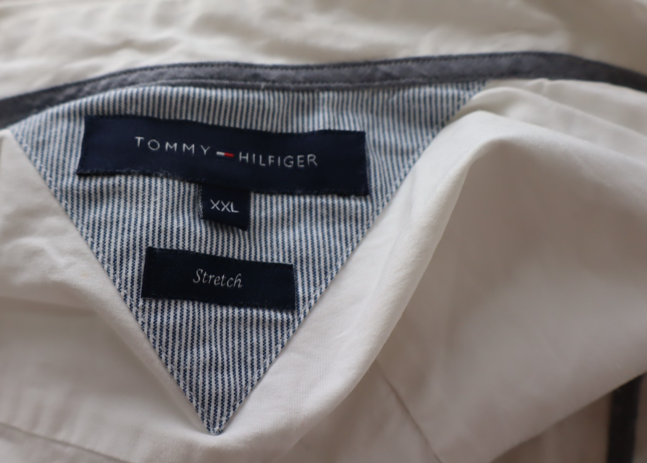 TOMMY HILFIGER CAMICIA UOMO COTONE TG. 2XL MAN CASUAL VINTAGE SHIRT MANICA LUNGA