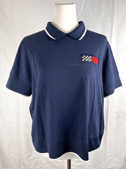 TOMMY HILFIGER POLO MAGLIA DONNA COTONE TG 2XL WOMAN SHIRT CASUAL VINTAGE COTTON