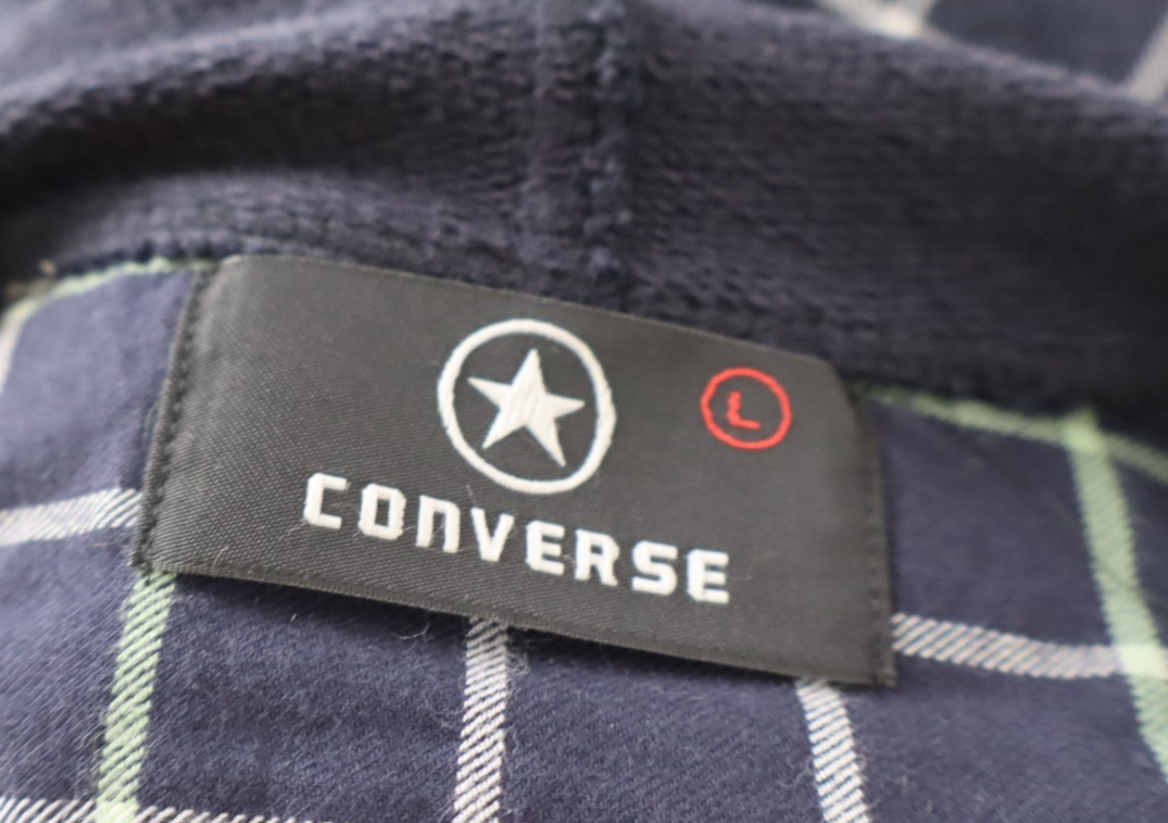 CONVERSE CAMICIA CON CAPPUCCIO UOMO TG. L MAN CASUAL VINTAGE SHIRT COTONE COTTON