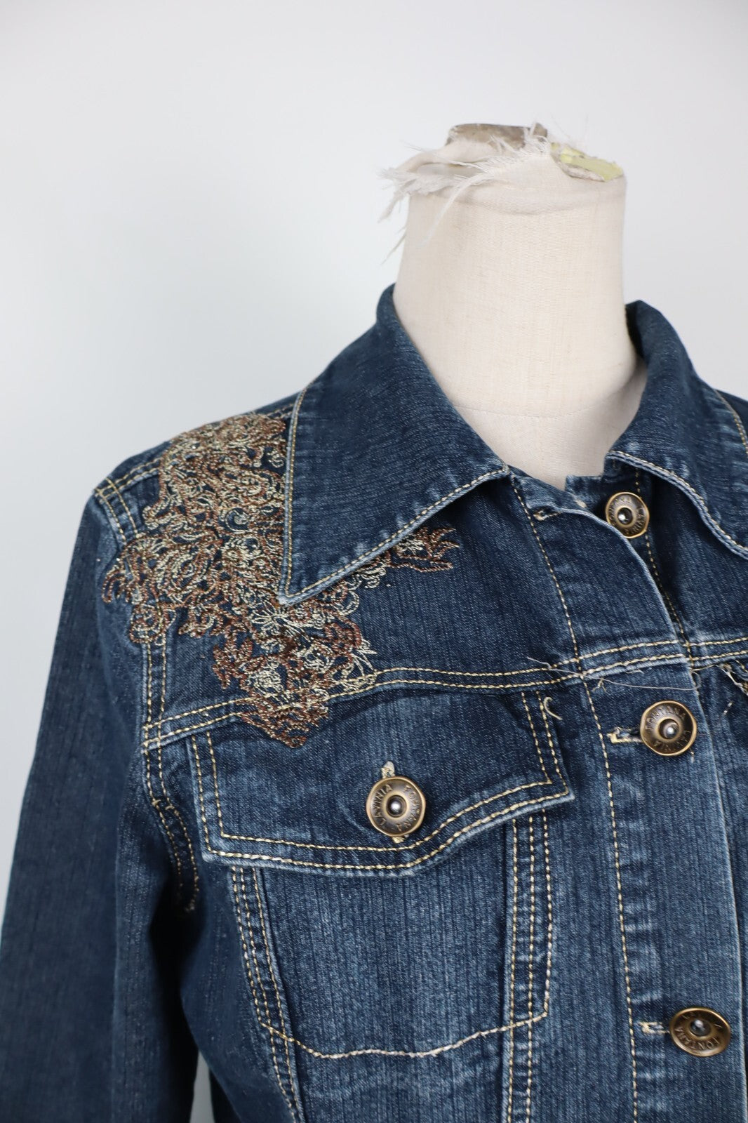 LAVINIA FONTANA GIUBBINO JEANS DENIM DONNA Tg M WOMAN CASUAL VINTAGE JACKET
