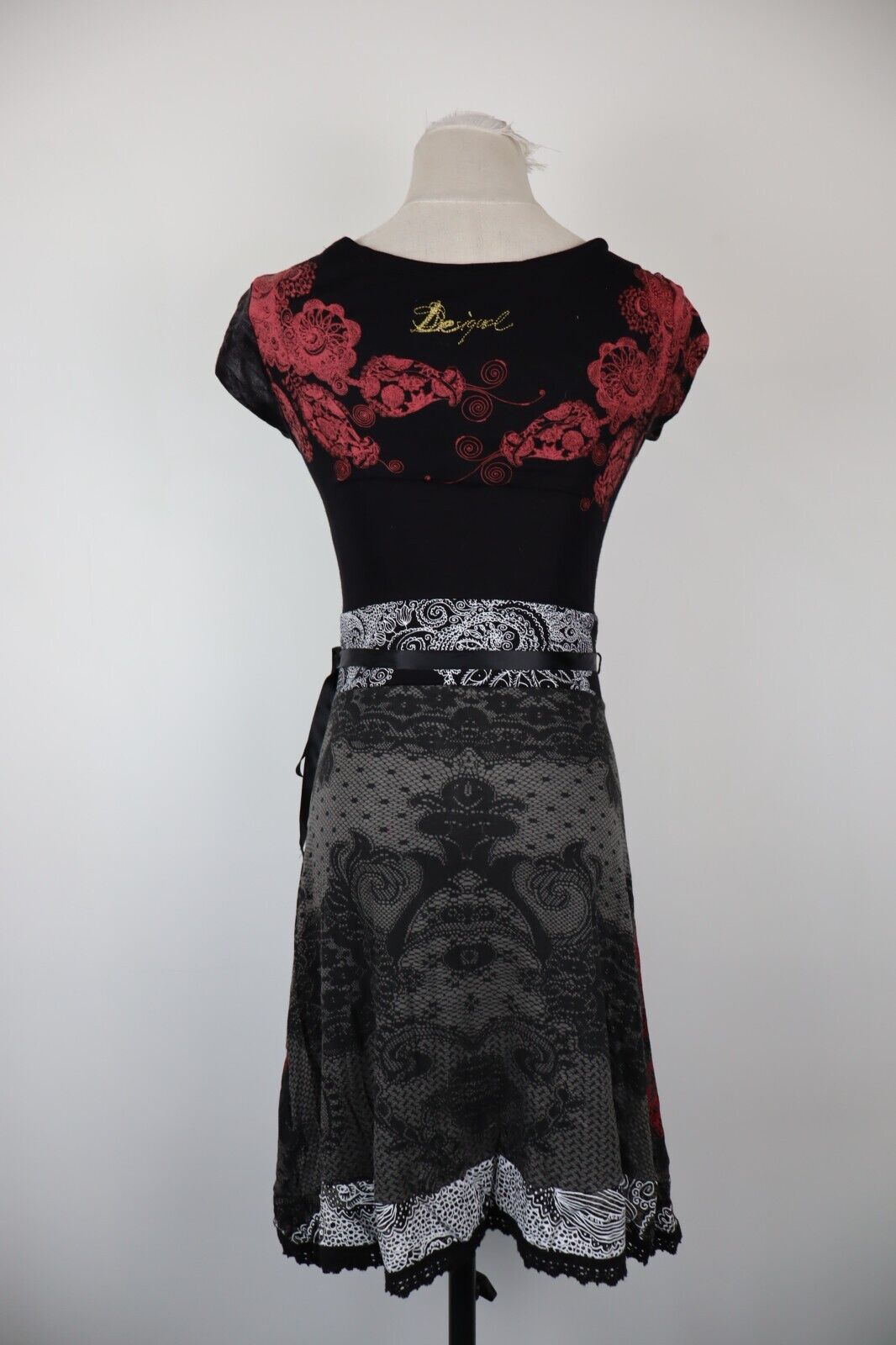 DESIGUAL VESTITO DONNA TG. XS WOMAN CASUAL VINTAGE DRESS ABITO