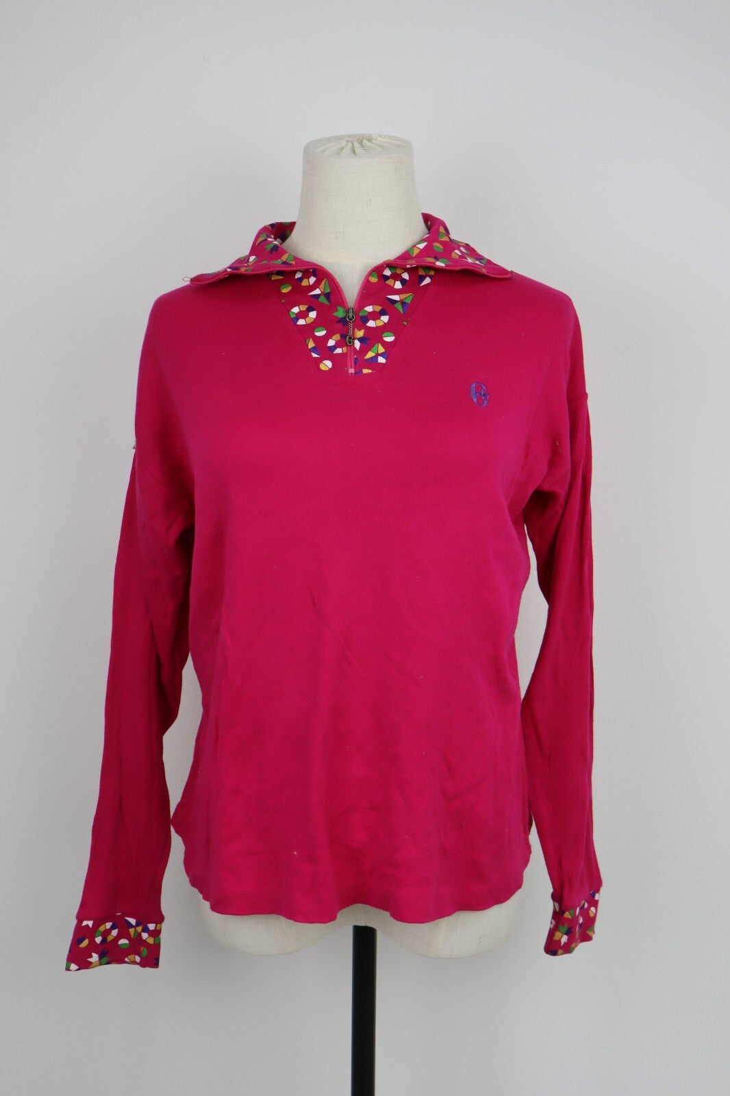 CONTE OF FLORENCE POLO MAGLIA DONNA TG 44 WOMAN CASUAL VINTAGE T-SHIRT CON ZIP