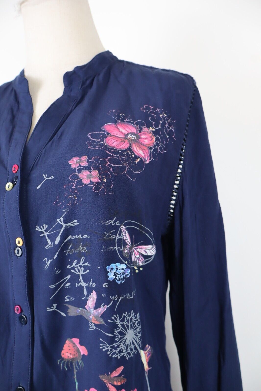 DESIGUAL CAMICIA  DONNA TG. M WOMAN SHIRT CASUAL VINTAGE COTONE