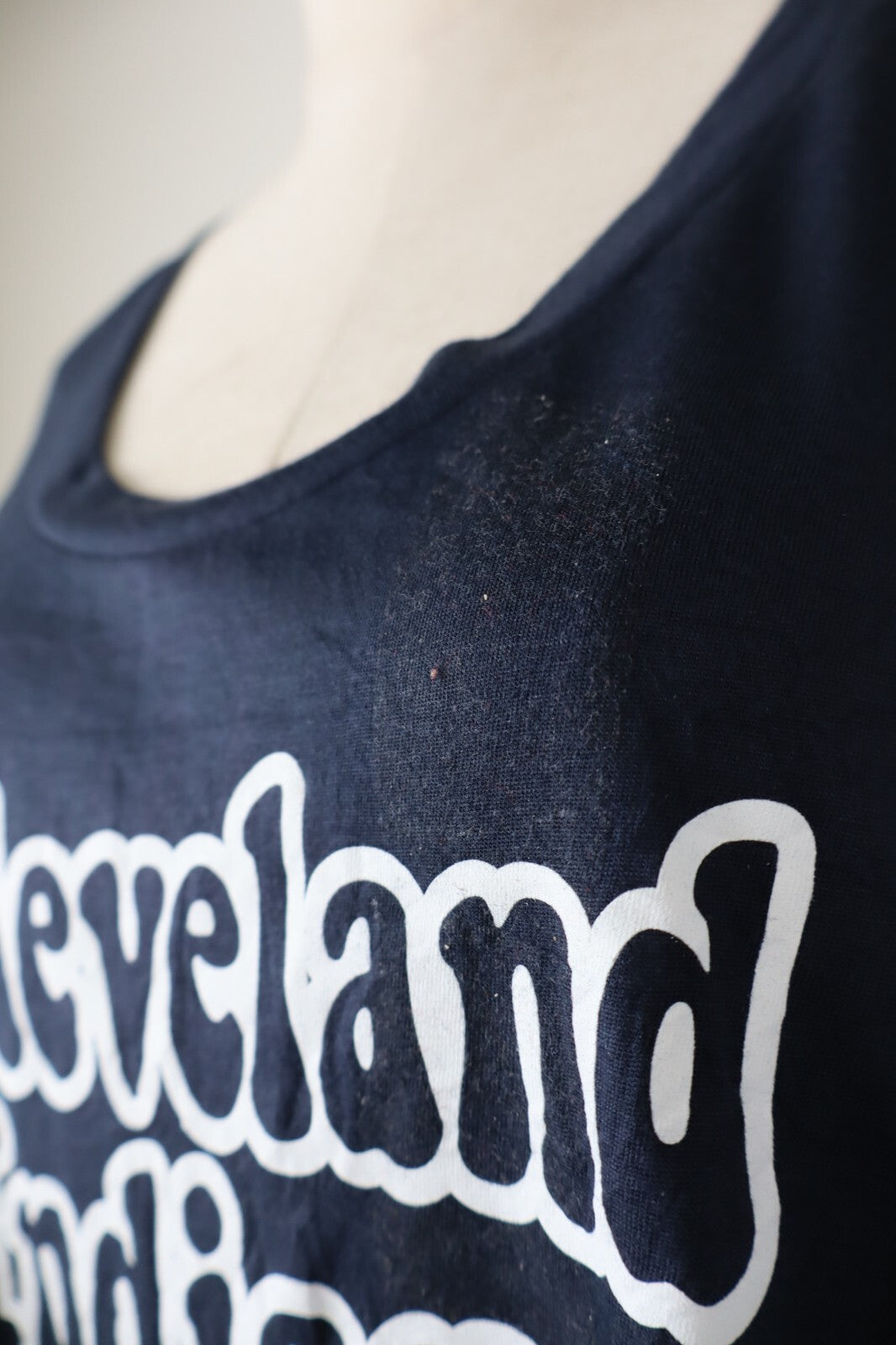 GENUINE MERCHANDISE CAMPUS LIFESTYLE CLEVELAND MAGLIA DONNA SHIRT BASEBALL L TAG