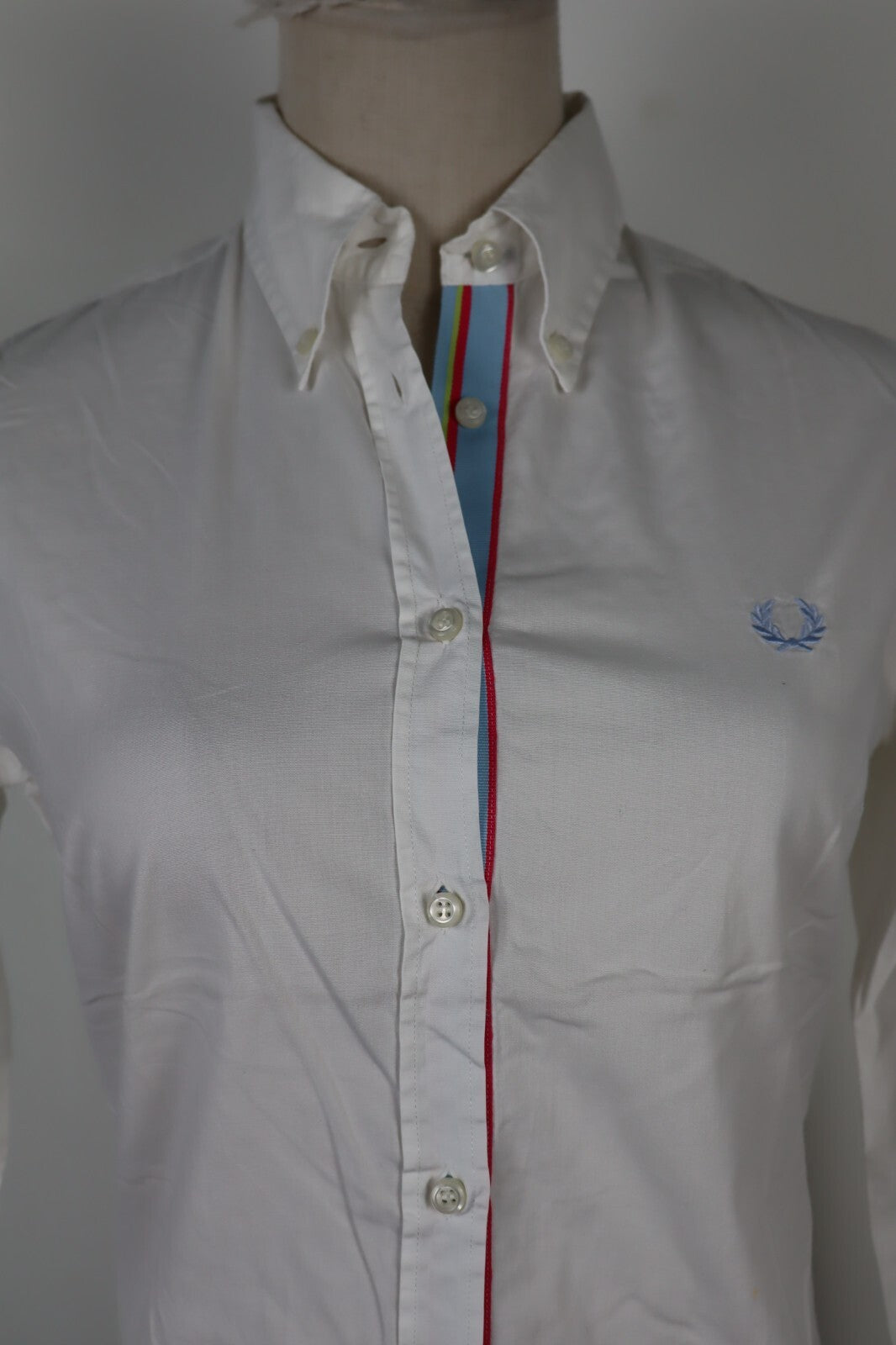 FRED PERRY CAMICIA COTONE DONNA TG. S WOMAN COTTON SHIRT CASUAL VINTAGE