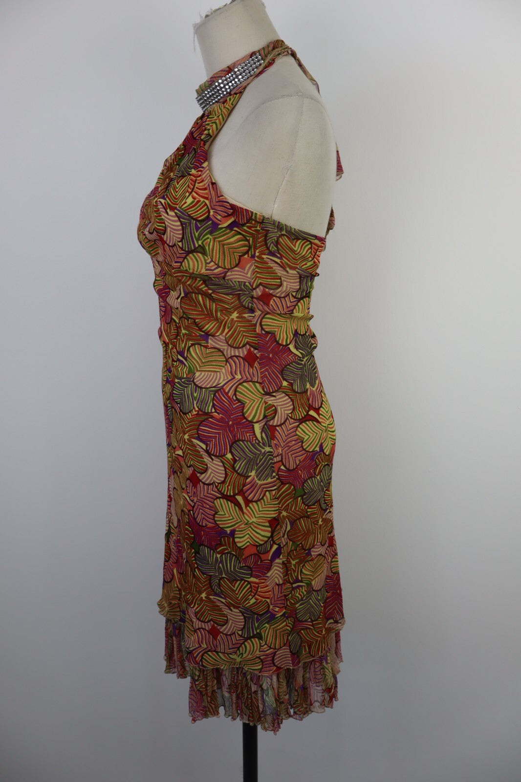 VESTITO DONNA TG S WOMAN SETA LUXURY FUNKY GROOVY VINTAGE CHIFFON Y2K 2000'S