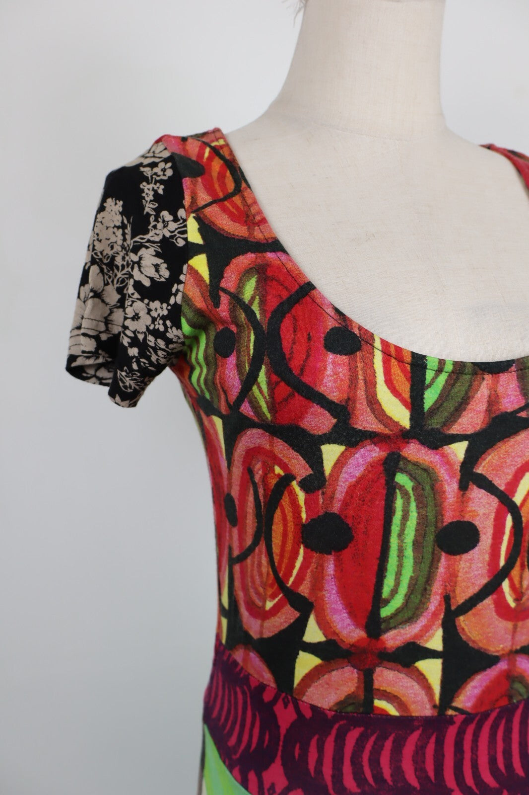 DESIGUAL VESTITO ABITO MEZZE MANICHE DONNA TG. M WOMAN CASUAL VINTAGE DRESS