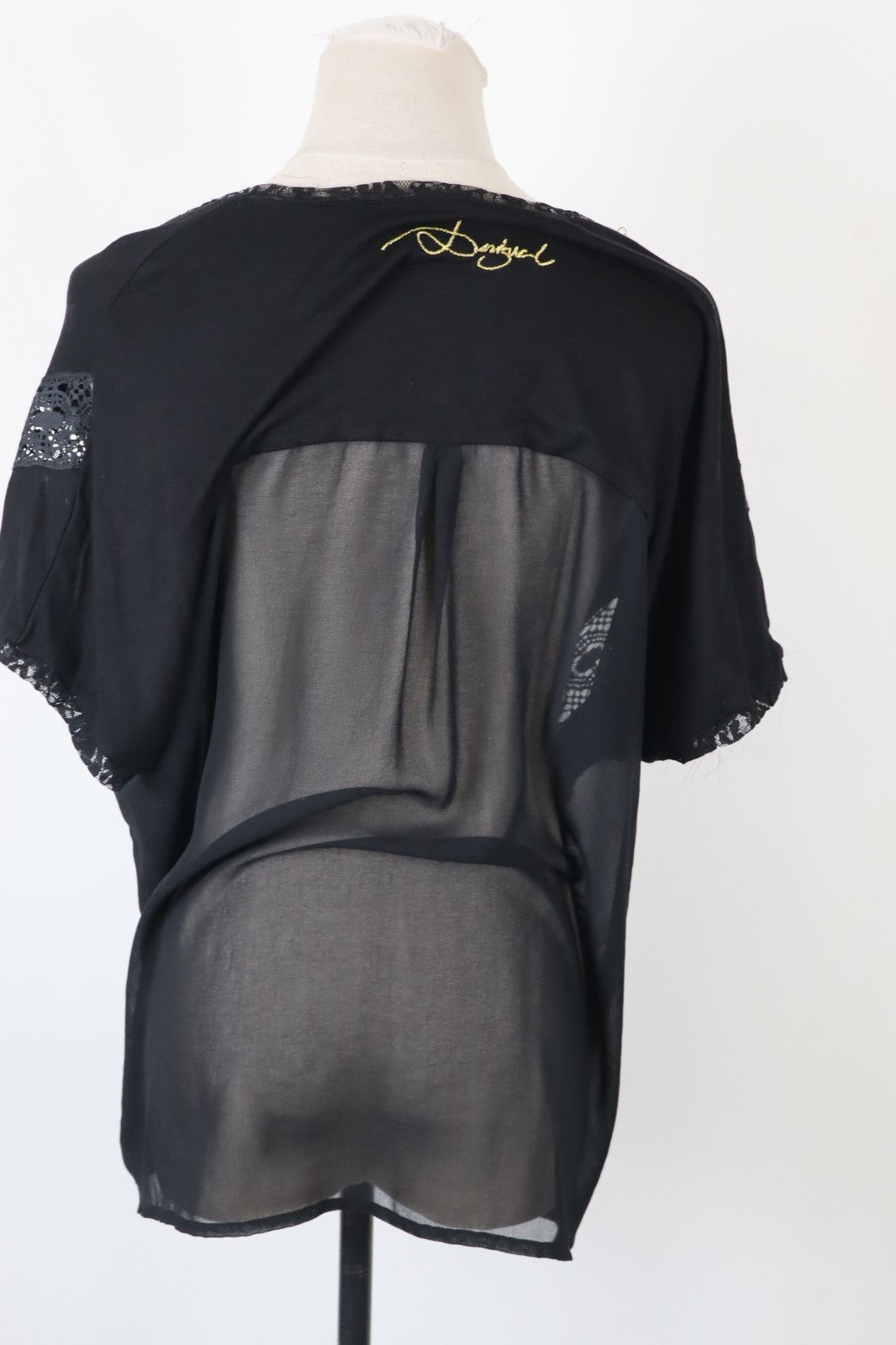 DESIGUAL MAGLIA CANOTTA DONNA TG. M WOMAN CASUAL VINTAGE T-SHIRT TOP VELATO