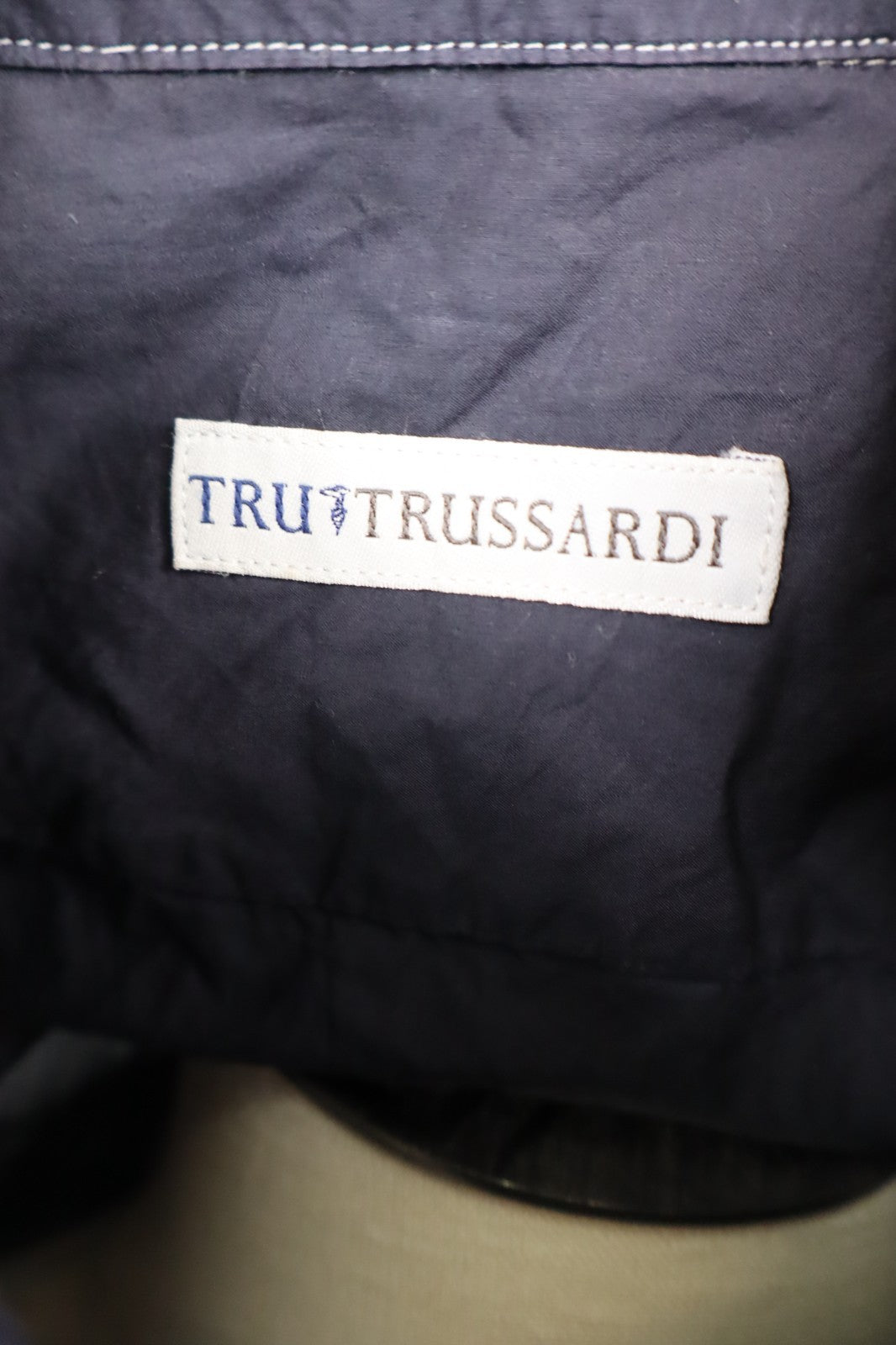 TRUSSARDI JEANS CAMICIA UOMO TG. M MAN CASUAL VINTAGE SHIRT COTONE COTTON LOGO