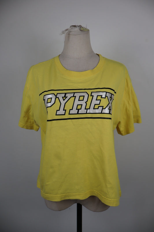 PYREX MAGLIA DONNA TG M WOMAN CASUAL VINTAGE T-SHIRT COTONE COTTON BIG LOGO