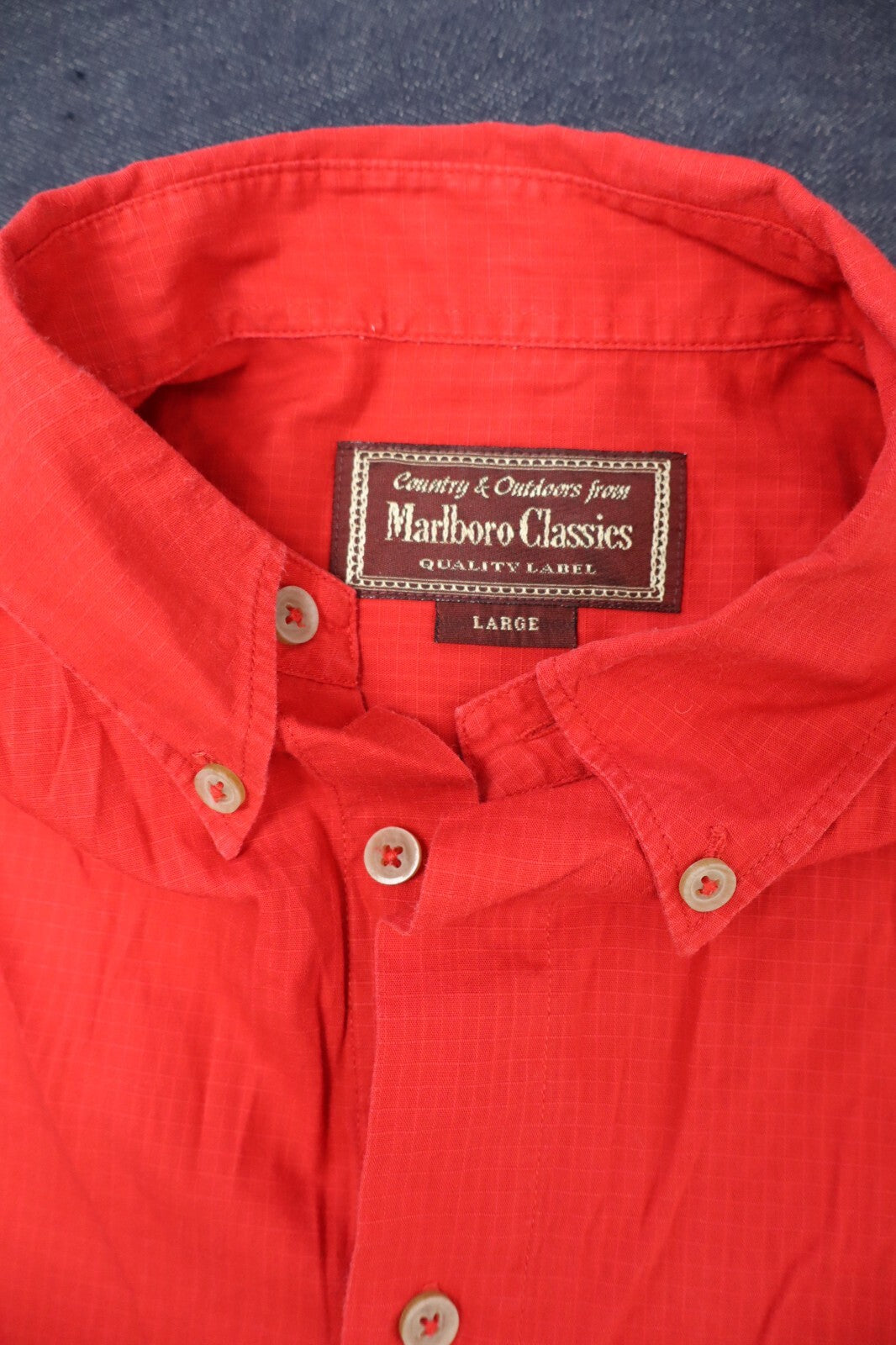 MARLBORO CLASSICS CAMICIA UOMO TG L MAN CASUAL VINTAGE SHIRT COTONE COTTON