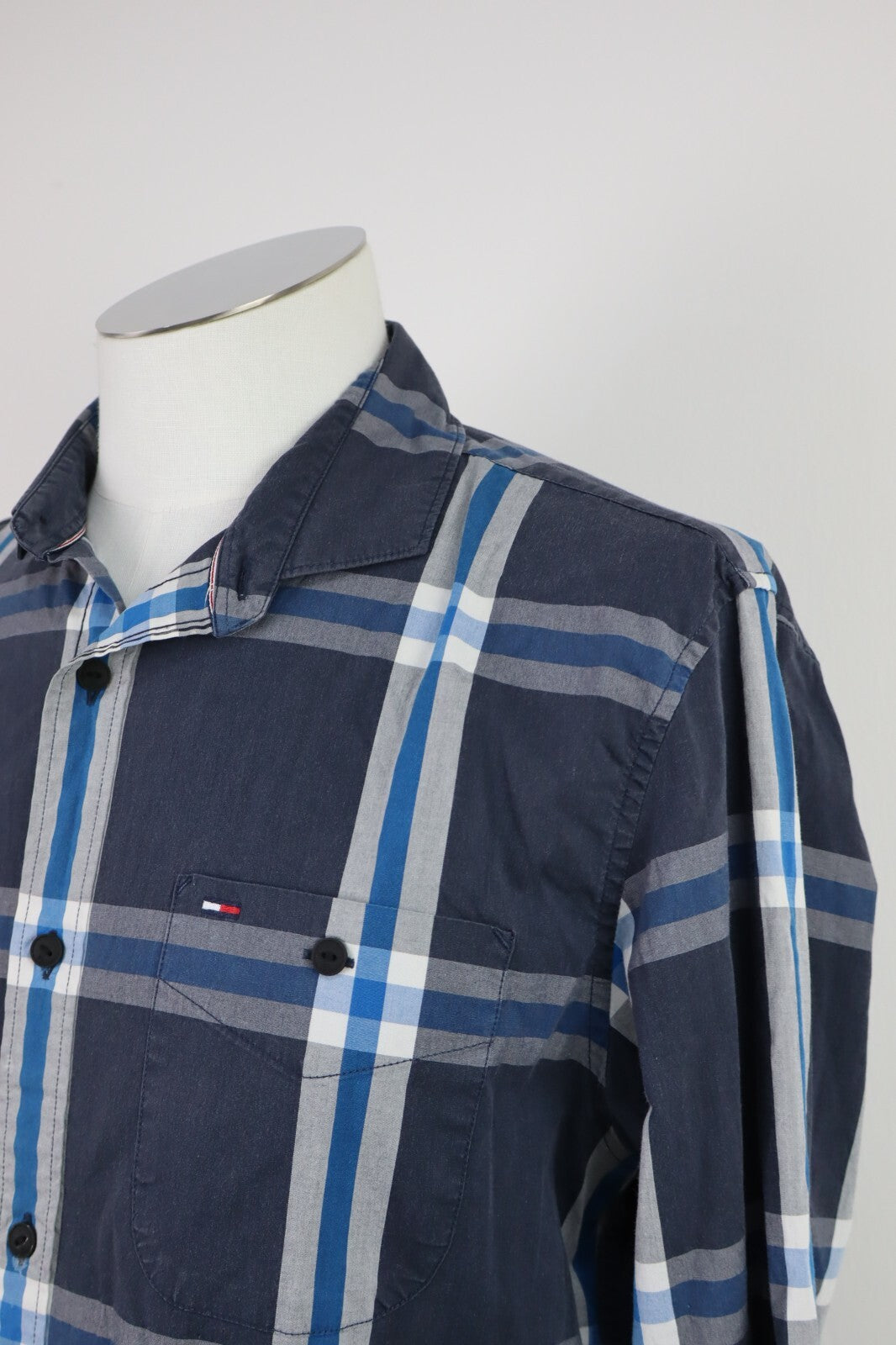 TOMMY HILFIGER CAMICIA SLIM FIT UOMO TG. L MAN CASUAL VINTAGE SHIRT COTONE