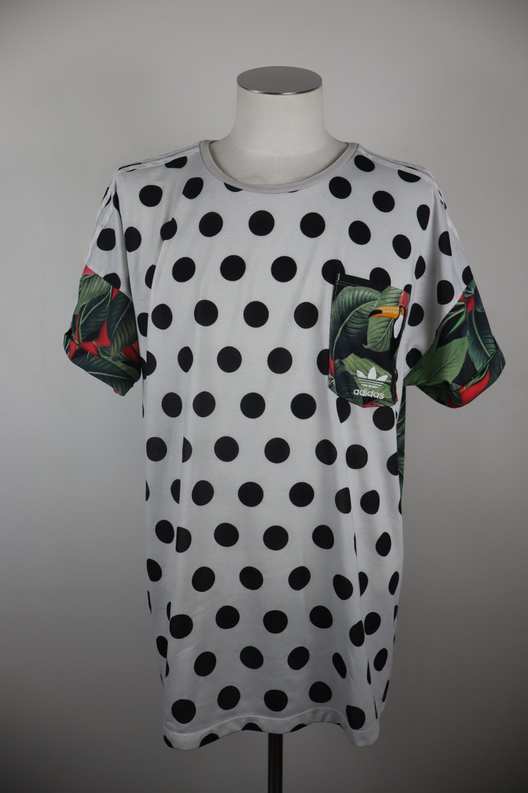 ADIDAS 3 STRIPES MAGLIA UOMO Tg I 46 T-SHIRT MAN CASUAL VINTAGE FLOREALI POIS