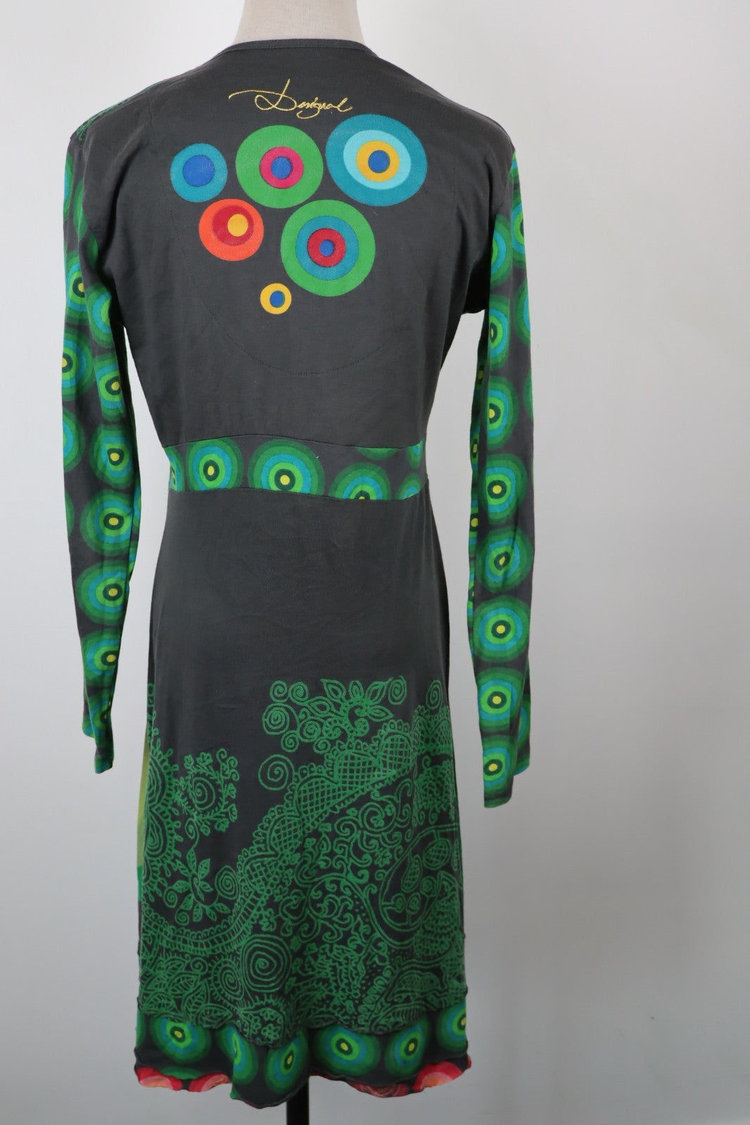 DESIGUAL  VESTITO ABITO DONNA TG.  XL SHORT WOMAN CASUAL VINTAGE DRESS
