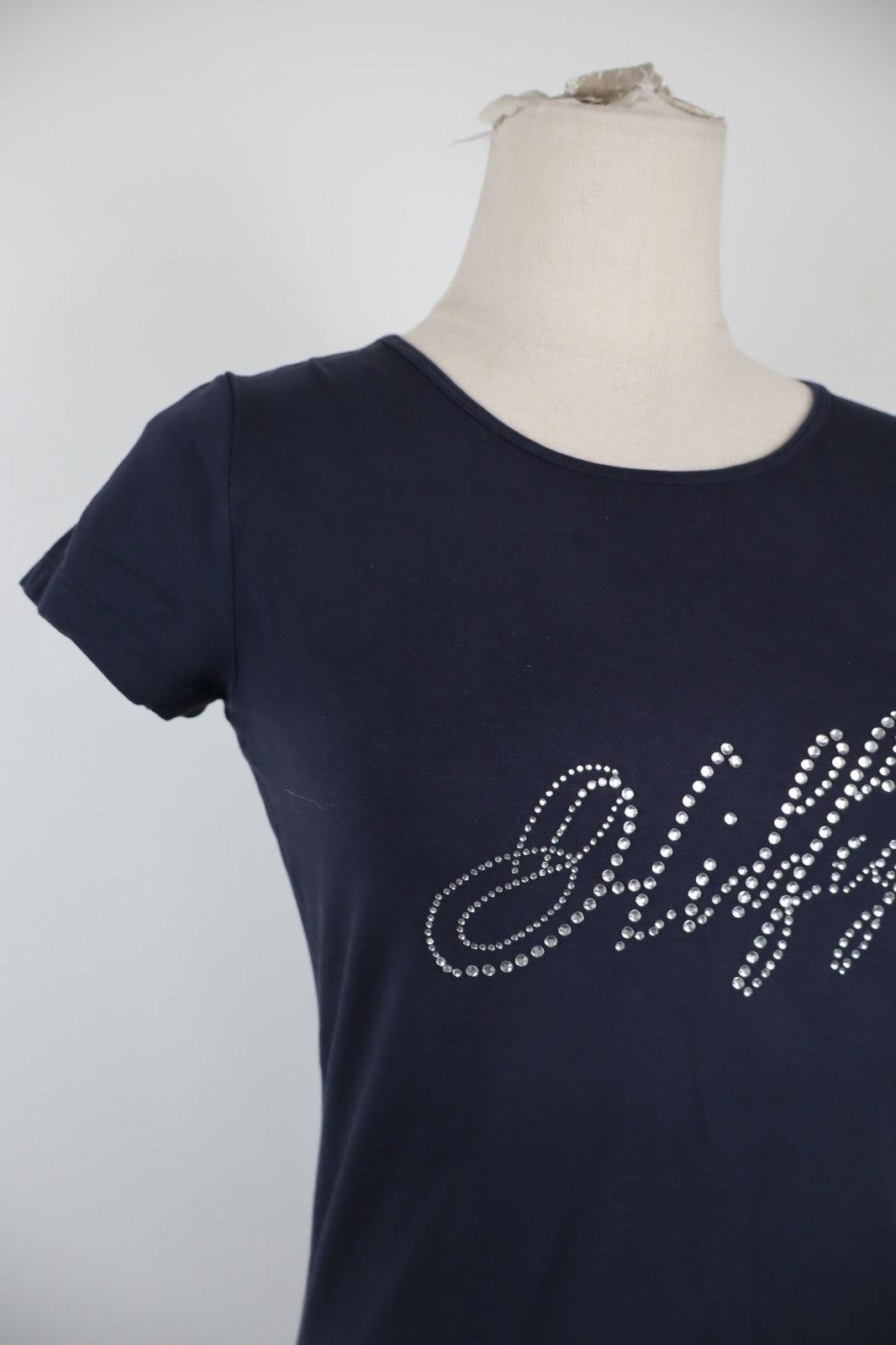 TOMMY HILFIGER MAGLIA COTONE DONNA TG. M WOMAN CASUAL VINTAGE T-SHIRT STRASS