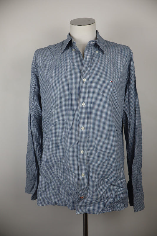 TOMMY HILFIGER CAMICIA UOMO TG 2XL MAN CASUAL VINTAGE SHIRT COTONE MANICA LUNGA