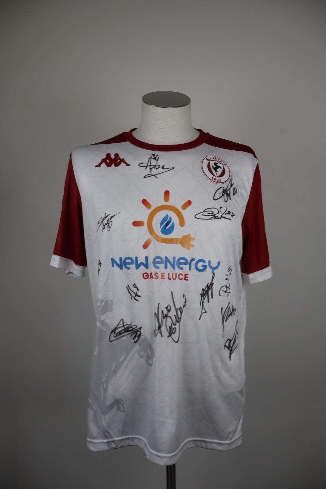 KAPPA SS AREZZO MAGLIA CALCIO UOMO Tg L SOCCER TRIKOT JERSEY SPORT AUTOGRAFATA