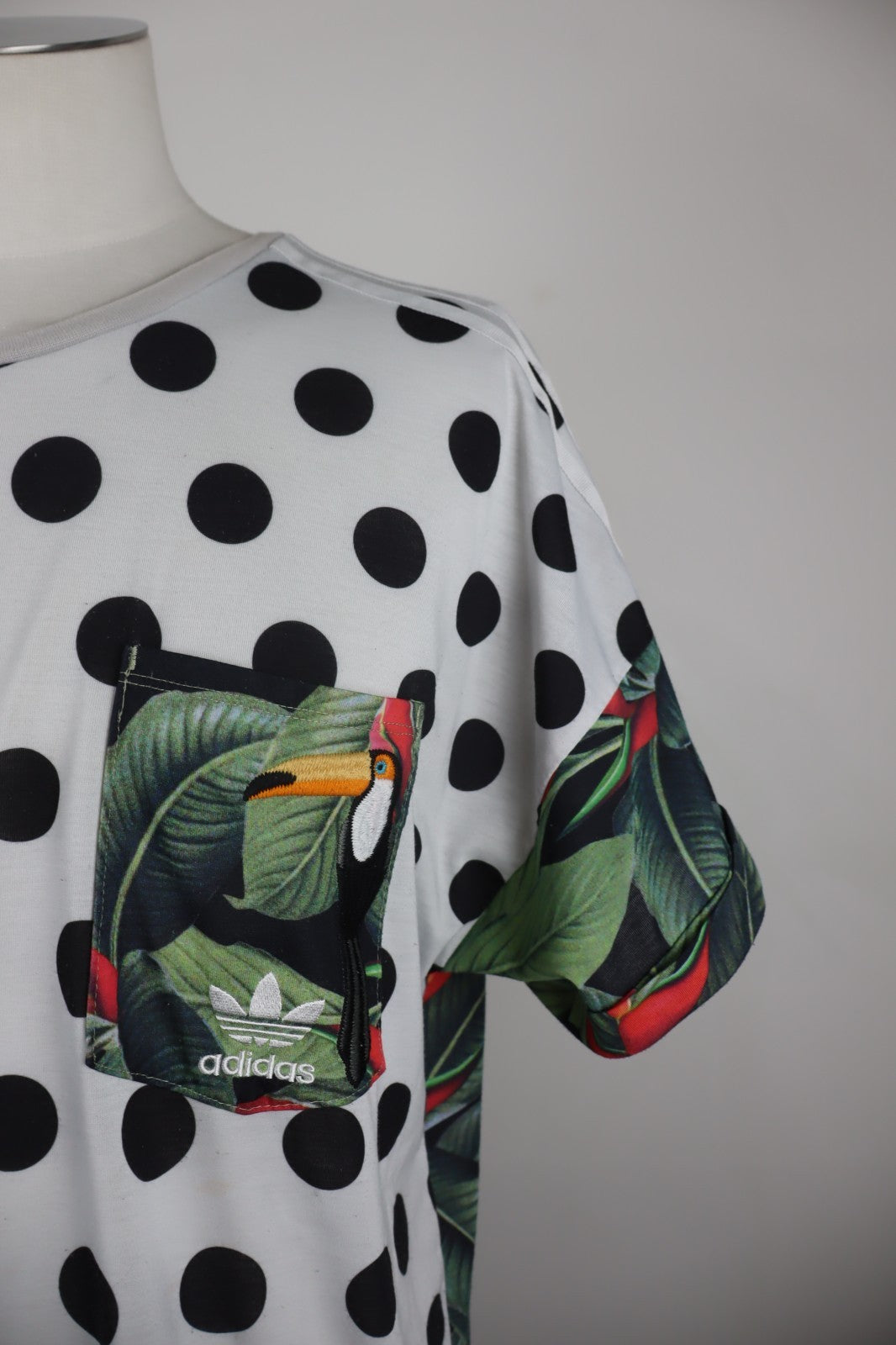 ADIDAS 3 STRIPES MAGLIA UOMO Tg I 46 T-SHIRT MAN CASUAL VINTAGE FLOREALI POIS