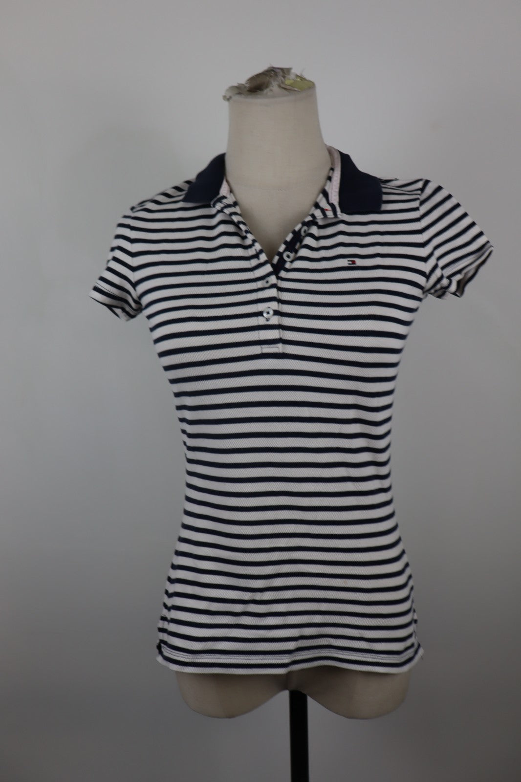 TOMMY HILFIGER POLO MAGLIA DONNA COTONE TG XS SLIM WOMAN SHIRT CASUAL VINTAGE