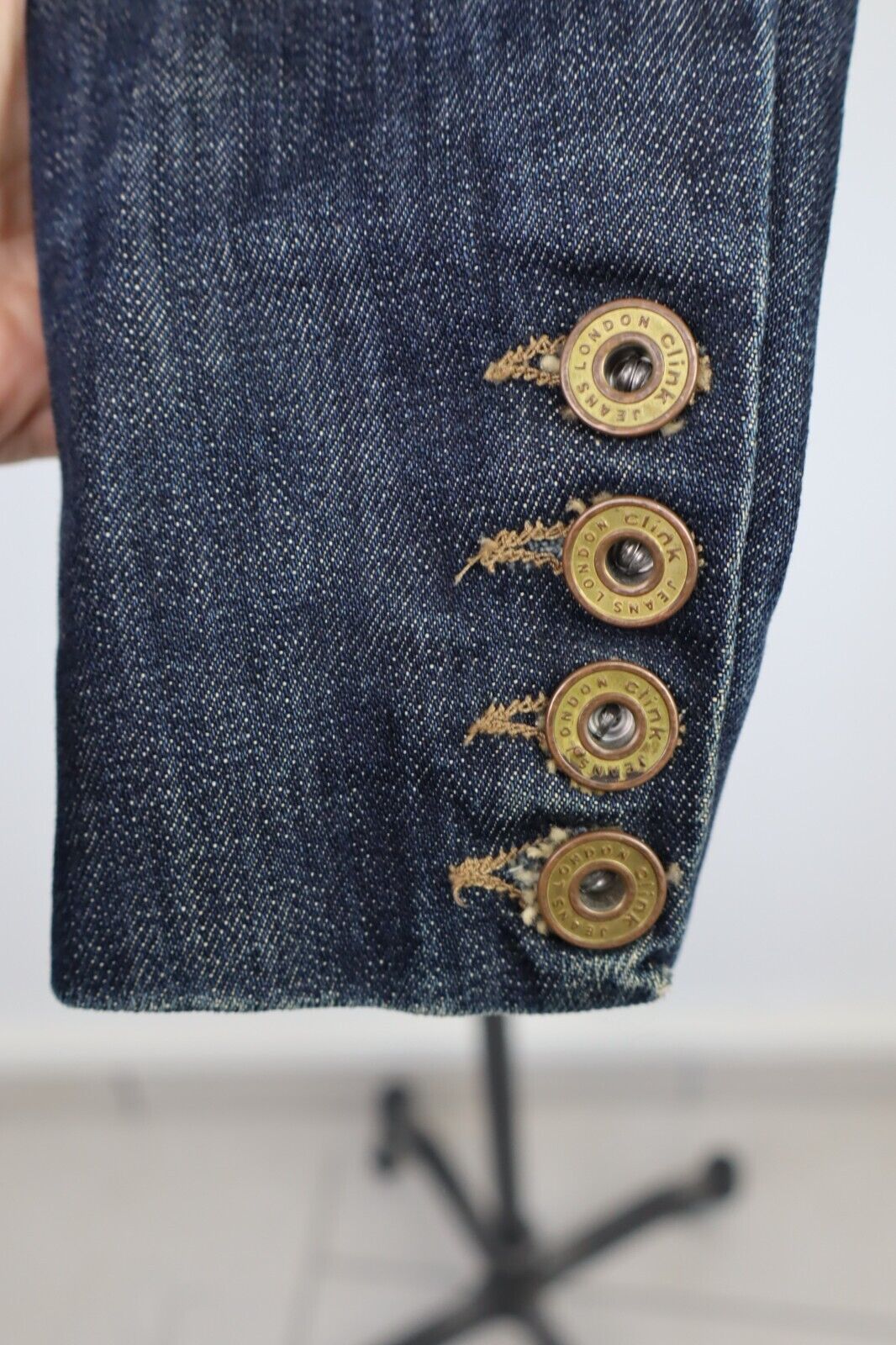 CLINK GIUBBINO JEANS  DONNA S JACKET DENIM AVVITATO GRUNGE VINTAGE Y2K 2000'S