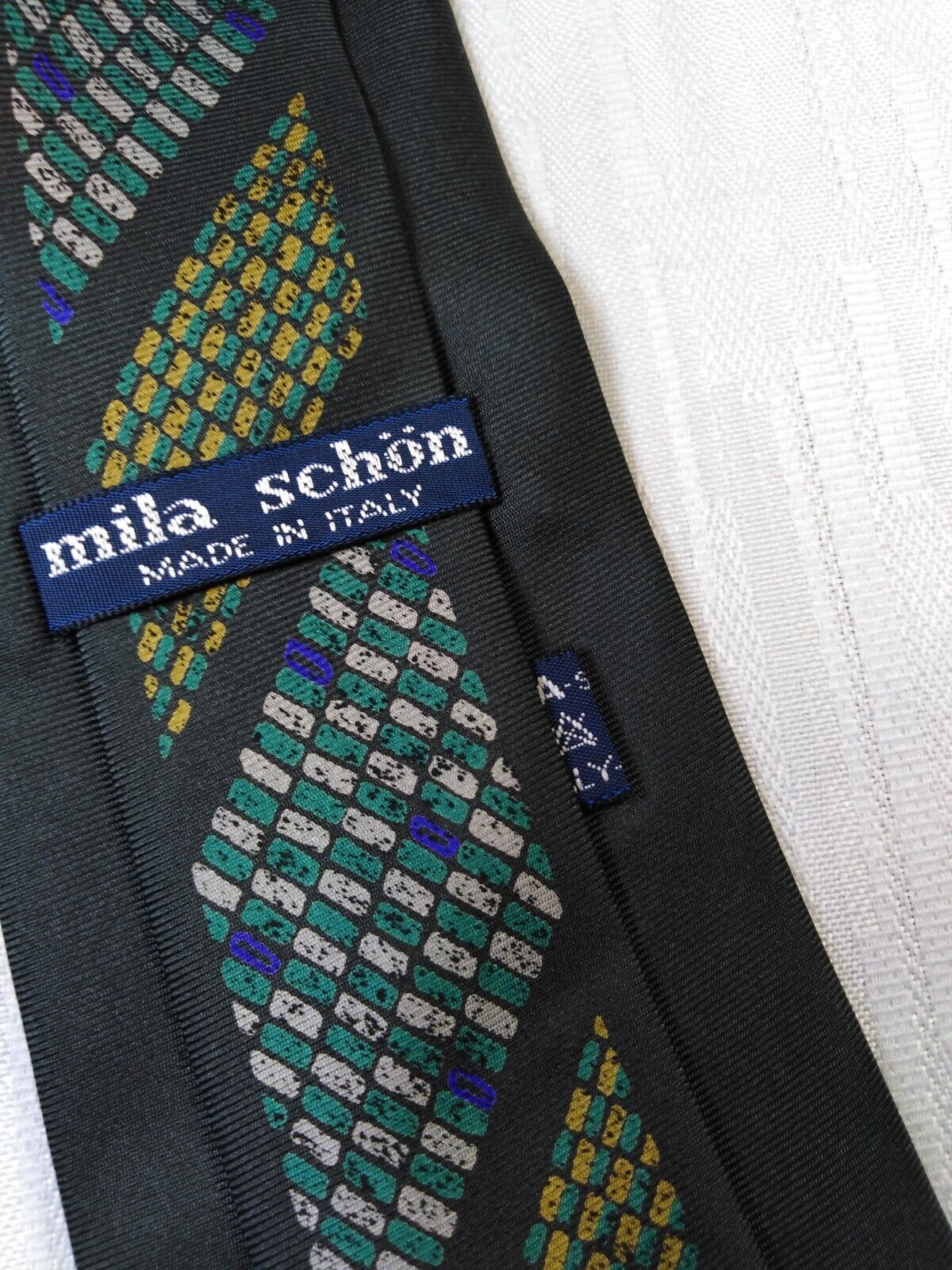 MILA SHON UOMO 100%  SILK TIE SETA CRAVATTA NECKTIE MADE IN ITALY VINTAGE