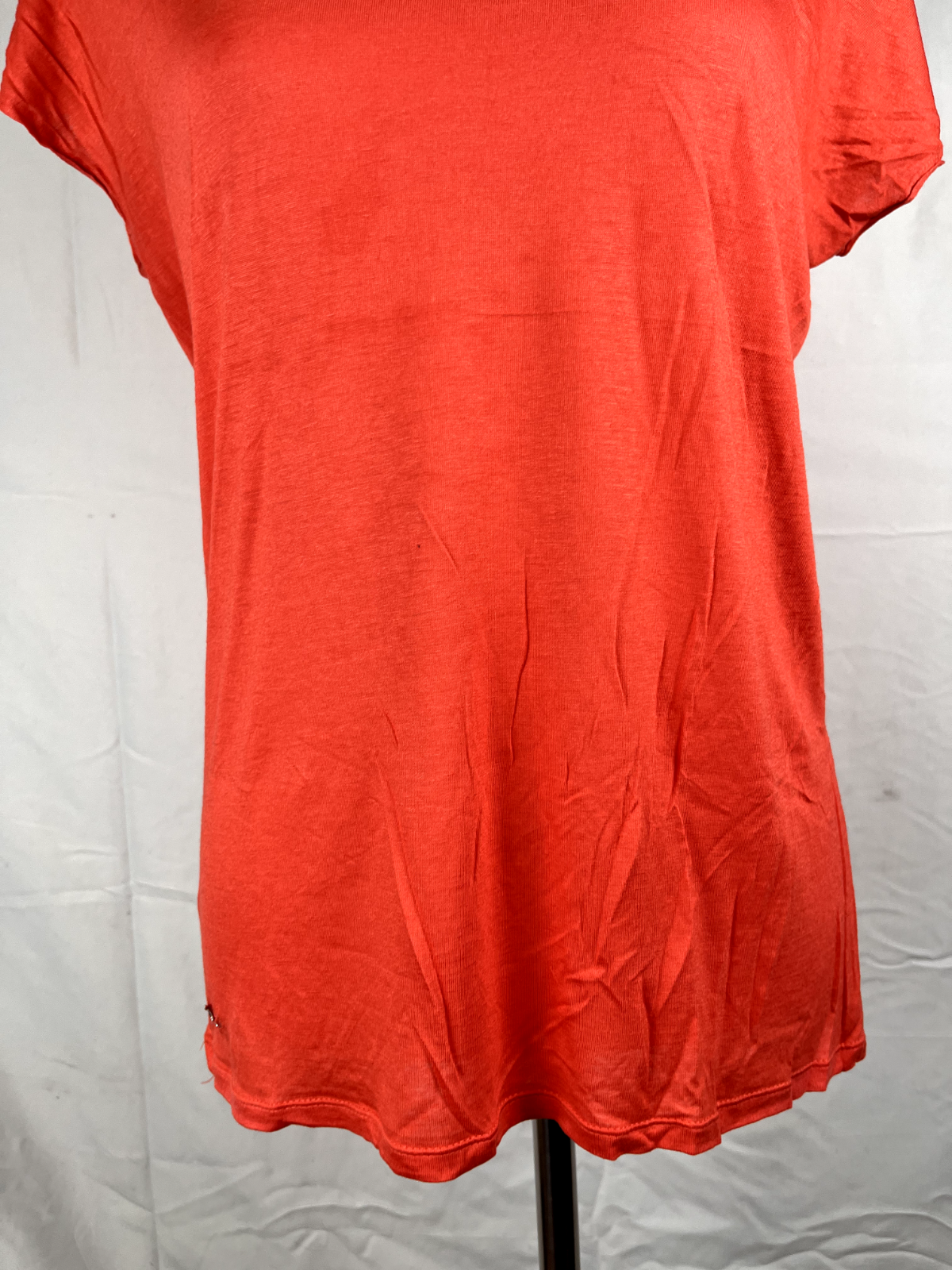 LACOSTE MAGLIA DONNA TG. 40 WOMAN CASUAL VINTAGE T-SHIRT MISTO LINO
