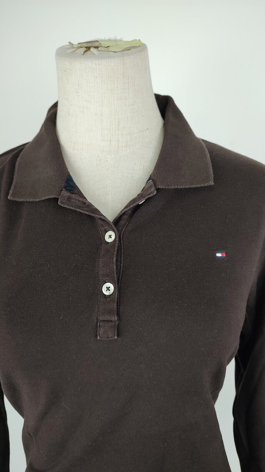 TOMMY HILFIGER POLO MAGLIA DONNA COTONE TG. XL WOMAN SHIRT CASUAL VINTAGE