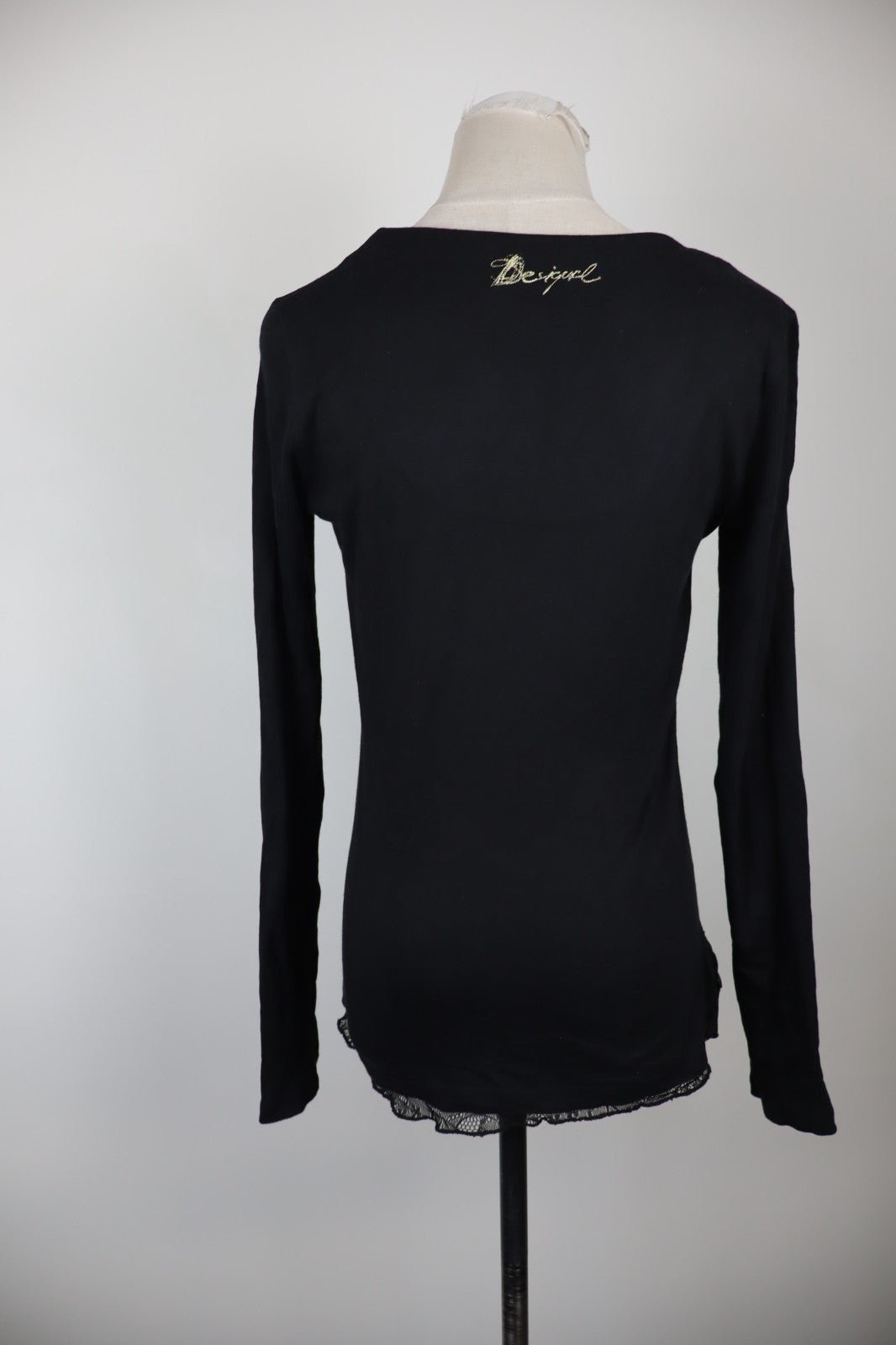 DESIGUAL MAGLIA DONNA TG. M WOMAN CASUAL VINTAGE T-SHIRT TOP COTONE MANICA LUNGA